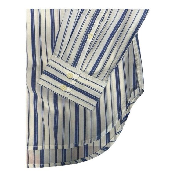 UNTUCKit Pinot Perse Womens Shirt~Size 2~Stripe Blue White Long Sleeve L14 41 - Picture 8 of 11